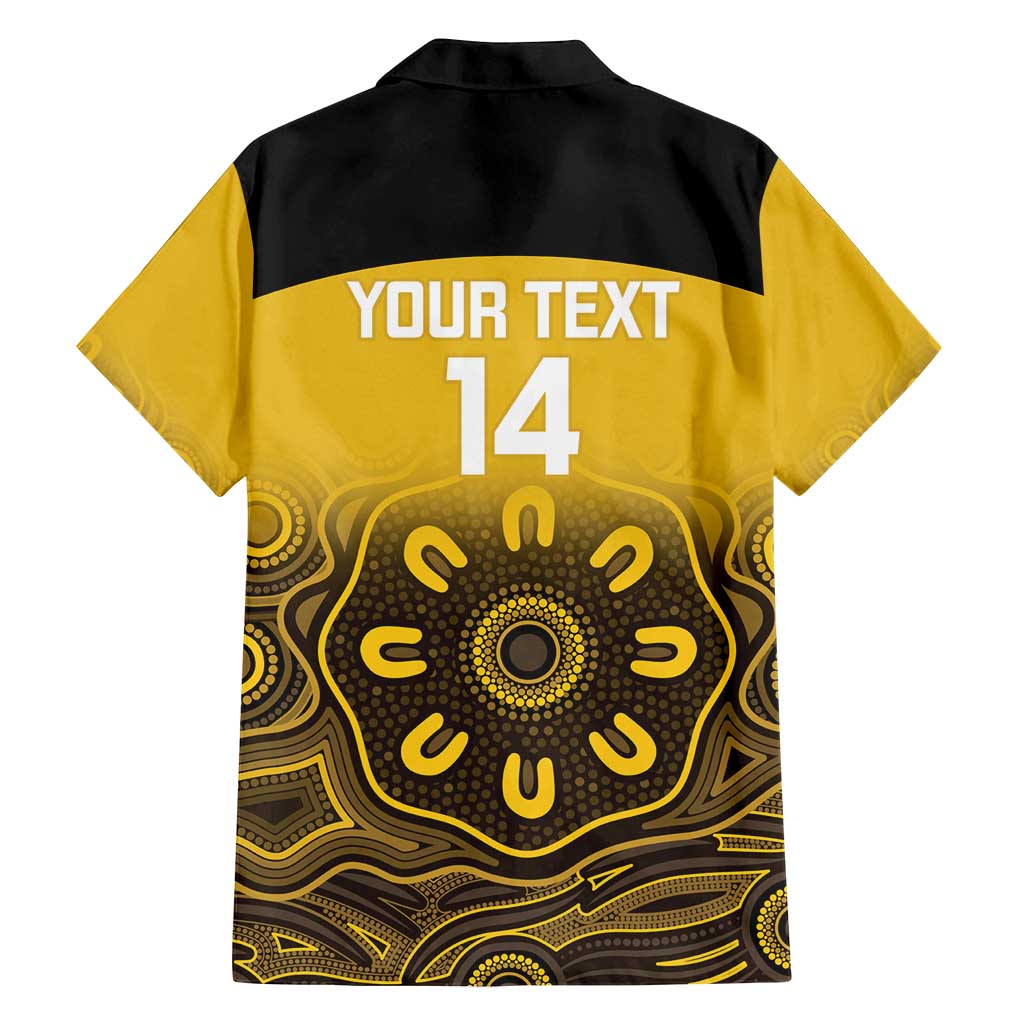 Custom Australia Western Force Family Matching Off Shoulder Short Dress and Hawaiian Shirt 20 Years Anniversary Aboriginal Yellow Version