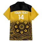 Custom Australia Western Force Family Matching Off Shoulder Short Dress and Hawaiian Shirt 20 Years Anniversary Aboriginal Yellow Version