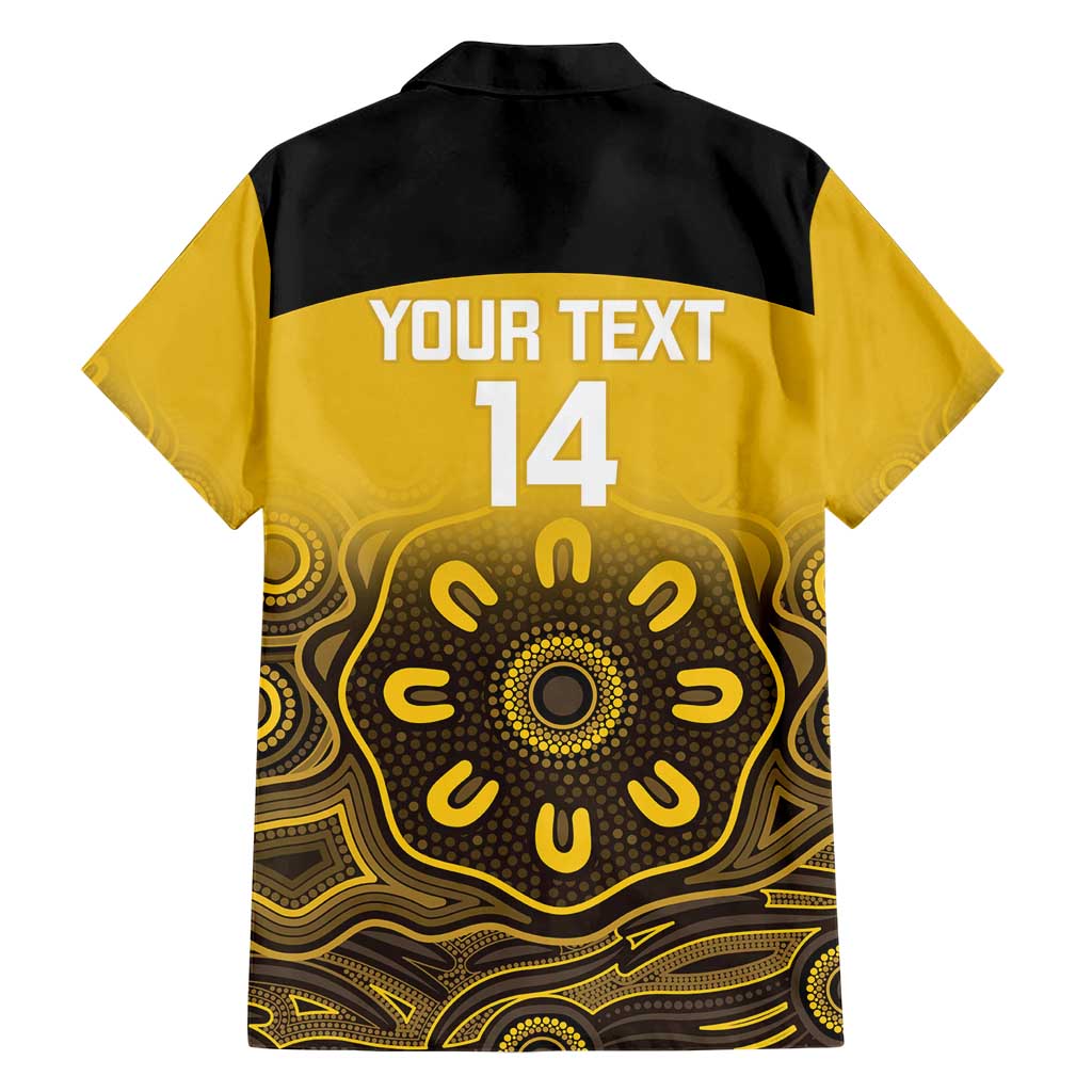Custom Australia Western Force Family Matching Short Sleeve Bodycon Dress and Hawaiian Shirt 20 Years Anniversary Aboriginal Yellow Version