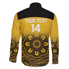 Custom Australia Western Force Family Matching Short Sleeve Bodycon Dress and Hawaiian Shirt 20 Years Anniversary Aboriginal Yellow Version