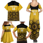 Custom Australia Western Force Family Matching Summer Maxi Dress and Hawaiian Shirt 20 Years Anniversary Aboriginal Yellow Version