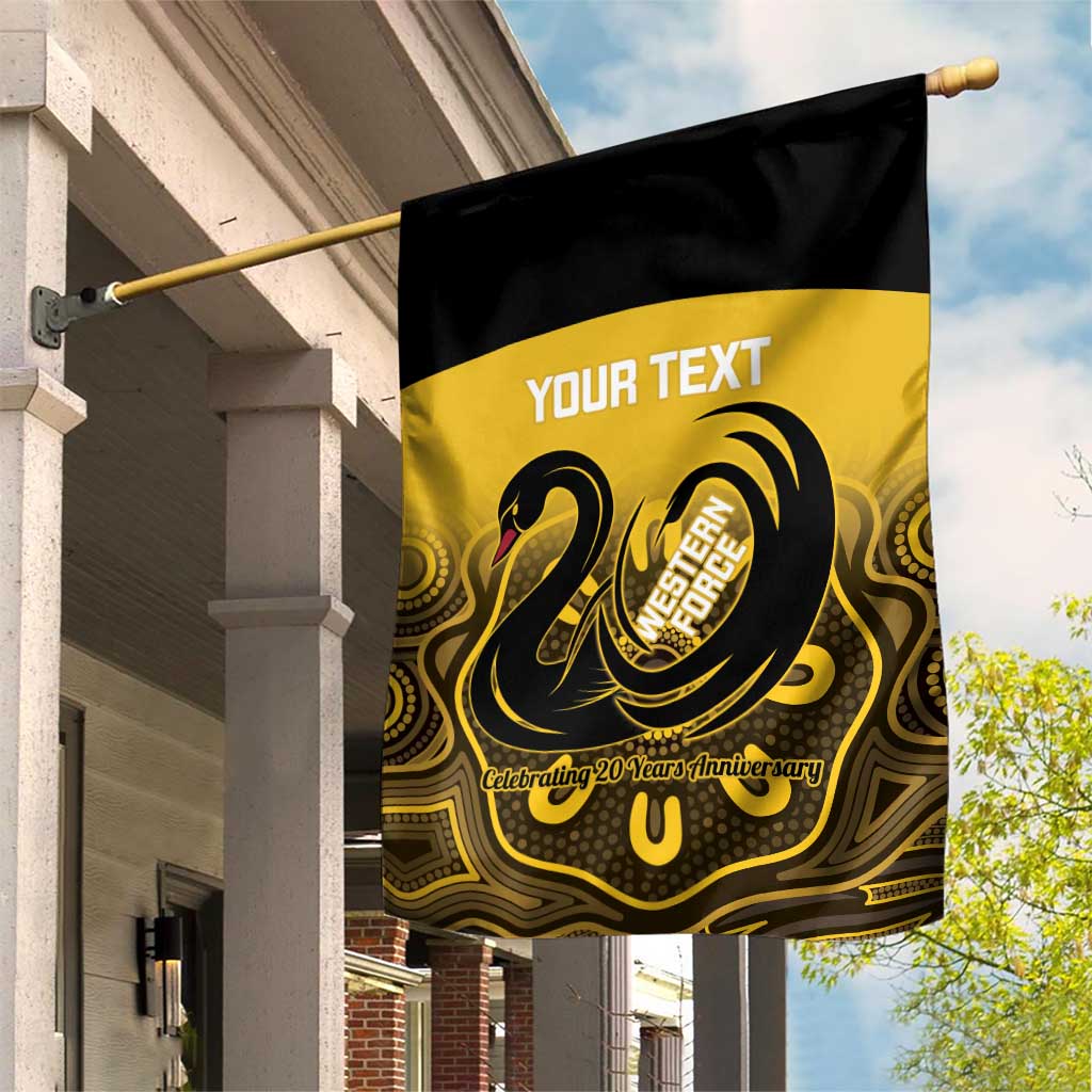Custom Australia Western Force Garden Flag 20 Years Anniversary Aboriginal Yellow Version