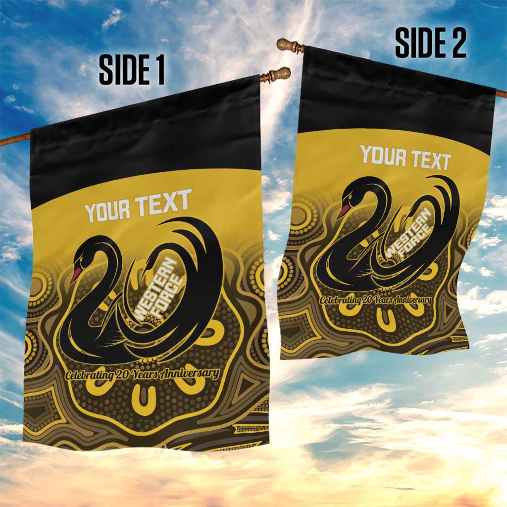 Custom Australia Western Force Garden Flag 20 Years Anniversary Aboriginal Yellow Version