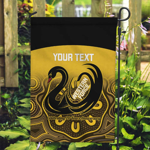 Custom Australia Western Force Garden Flag 20 Years Anniversary Aboriginal Yellow Version