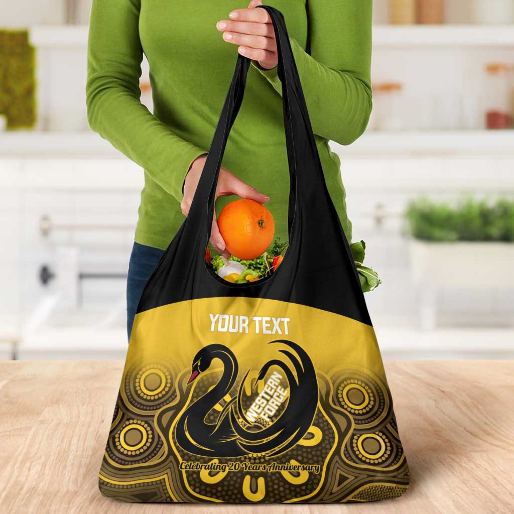 Custom Australia Western Force Grocery Bag 20 Years Anniversary Aboriginal Yellow Version