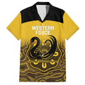 Custom Australia Western Force Hawaiian Shirt 20 Years Anniversary Aboriginal Yellow Version