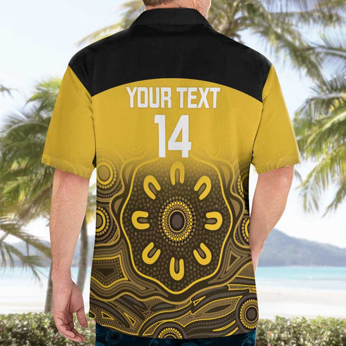 Custom Australia Western Force Hawaiian Shirt 20 Years Anniversary Aboriginal Yellow Version