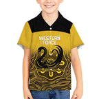 Custom Australia Western Force Hawaiian Shirt 20 Years Anniversary Aboriginal Yellow Version