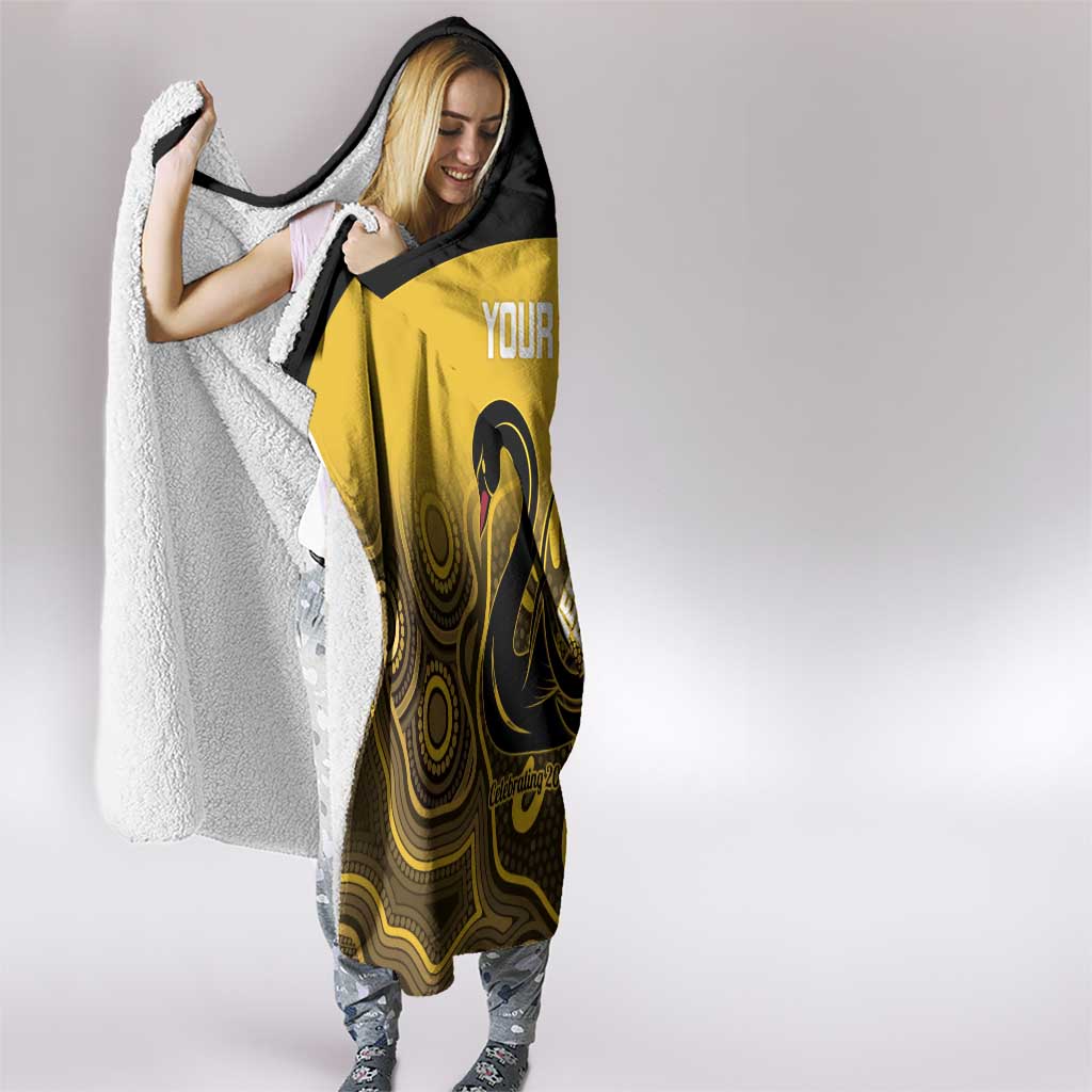 Custom Australia Western Force Hooded Blanket 20 Years Anniversary Aboriginal Yellow Version