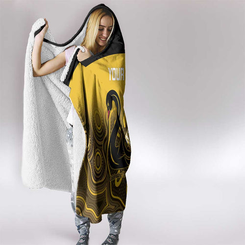 Custom Australia Western Force Hooded Blanket 20 Years Anniversary Aboriginal Yellow Version