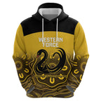 Custom Australia Western Force Hoodie 20 Years Anniversary Aboriginal Yellow Version