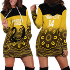 Custom Australia Western Force Hoodie Dress 20 Years Anniversary Aboriginal Yellow Version