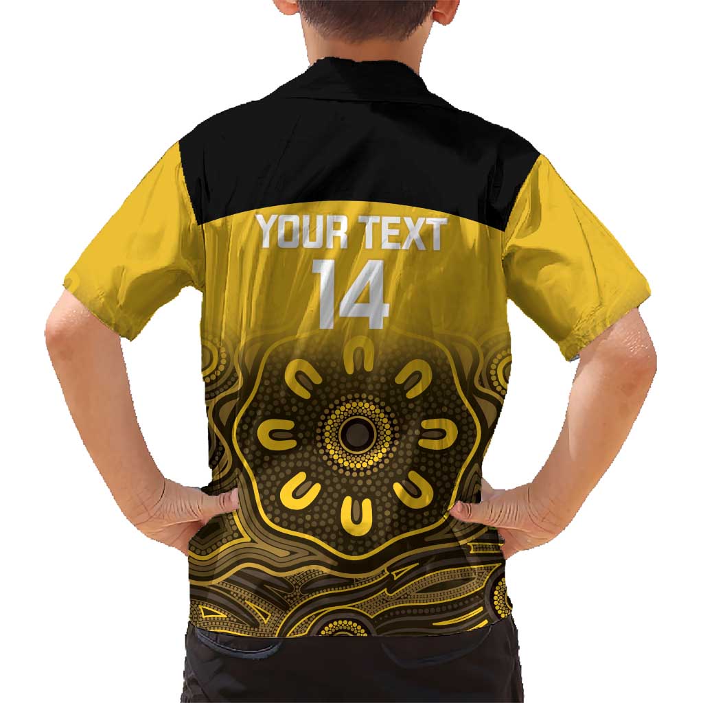 Custom Australia Western Force Kid Hawaiian Shirt 20 Years Anniversary Aboriginal Yellow Version