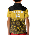 Custom Australia Western Force Kid Polo Shirt 20 Years Anniversary Aboriginal Yellow Version