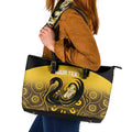 Custom Australia Western Force Leather Tote Bag 20 Years Anniversary Aboriginal Yellow Version