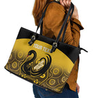 Custom Australia Western Force Leather Tote Bag 20 Years Anniversary Aboriginal Yellow Version
