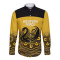 Custom Australia Western Force Long Sleeve Button Shirt 20 Years Anniversary Aboriginal Yellow Version