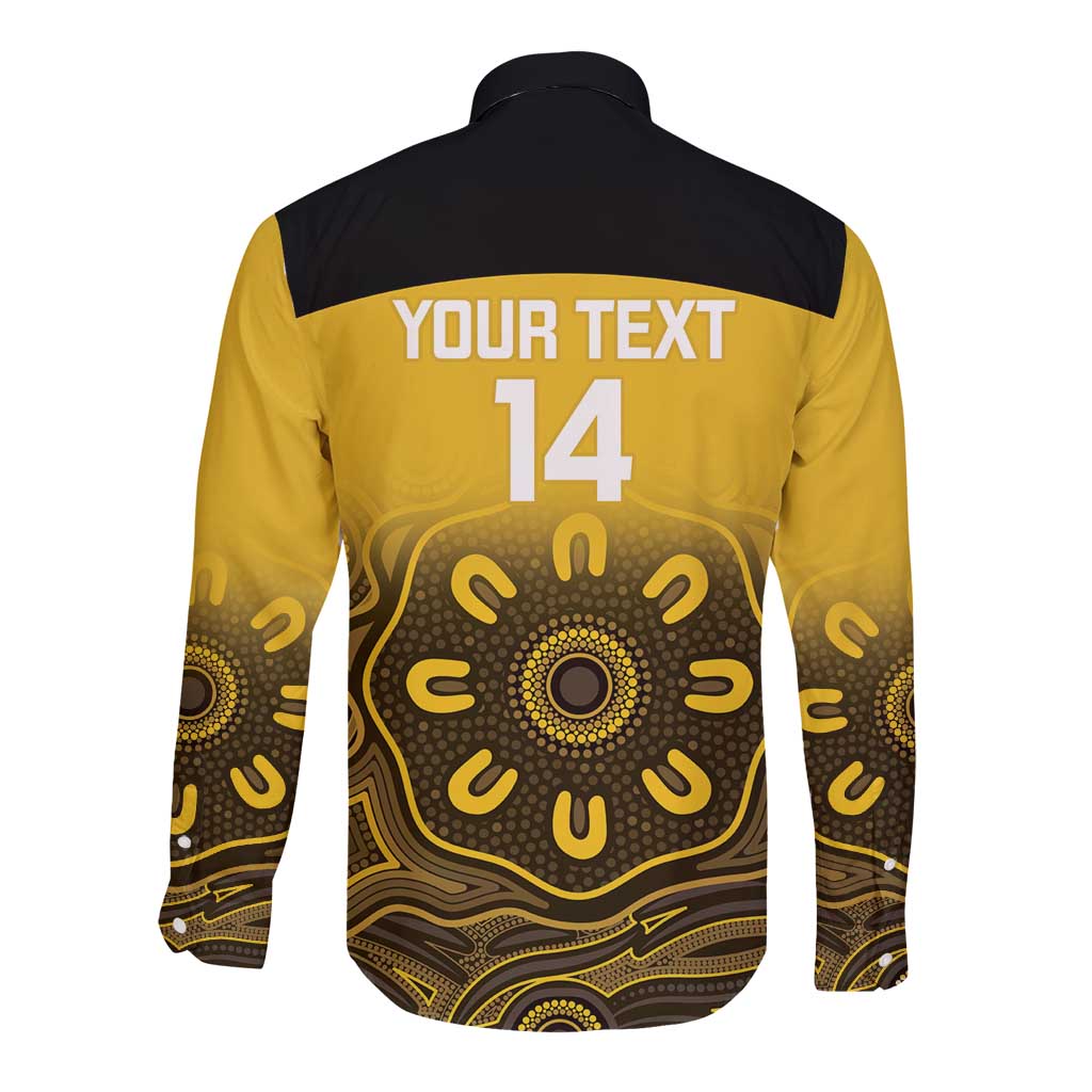 Custom Australia Western Force Long Sleeve Button Shirt 20 Years Anniversary Aboriginal Yellow Version