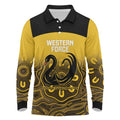 Custom Australia Western Force Long Sleeve Polo Shirt 20 Years Anniversary Aboriginal Yellow Version