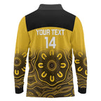 Custom Australia Western Force Long Sleeve Polo Shirt 20 Years Anniversary Aboriginal Yellow Version