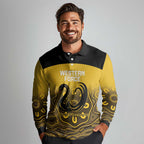 Custom Australia Western Force Long Sleeve Polo Shirt 20 Years Anniversary Aboriginal Yellow Version