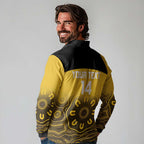 Custom Australia Western Force Long Sleeve Polo Shirt 20 Years Anniversary Aboriginal Yellow Version