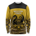 Custom Australia Western Force Long Sleeve Shirt 20 Years Anniversary Aboriginal Yellow Version