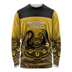 Custom Australia Western Force Long Sleeve Shirt 20 Years Anniversary Aboriginal Yellow Version