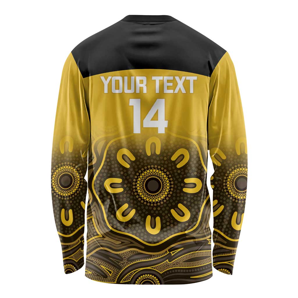 Custom Australia Western Force Long Sleeve Shirt 20 Years Anniversary Aboriginal Yellow Version