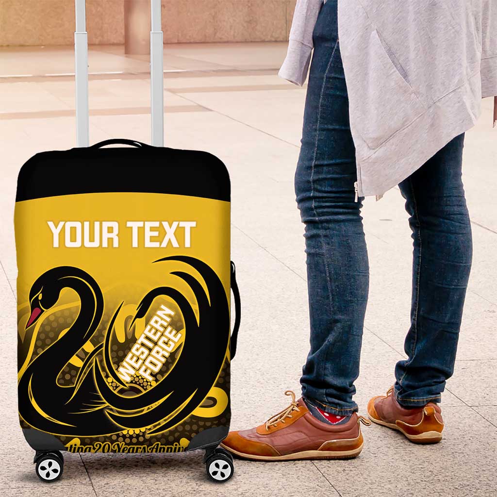 Custom Australia Western Force Luggage Cover 20 Years Anniversary Aboriginal Yellow Version