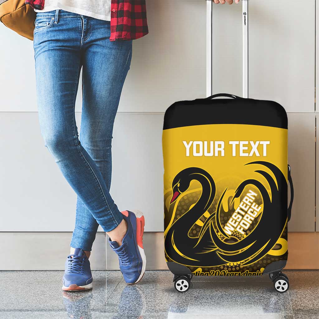Custom Australia Western Force Luggage Cover 20 Years Anniversary Aboriginal Yellow Version