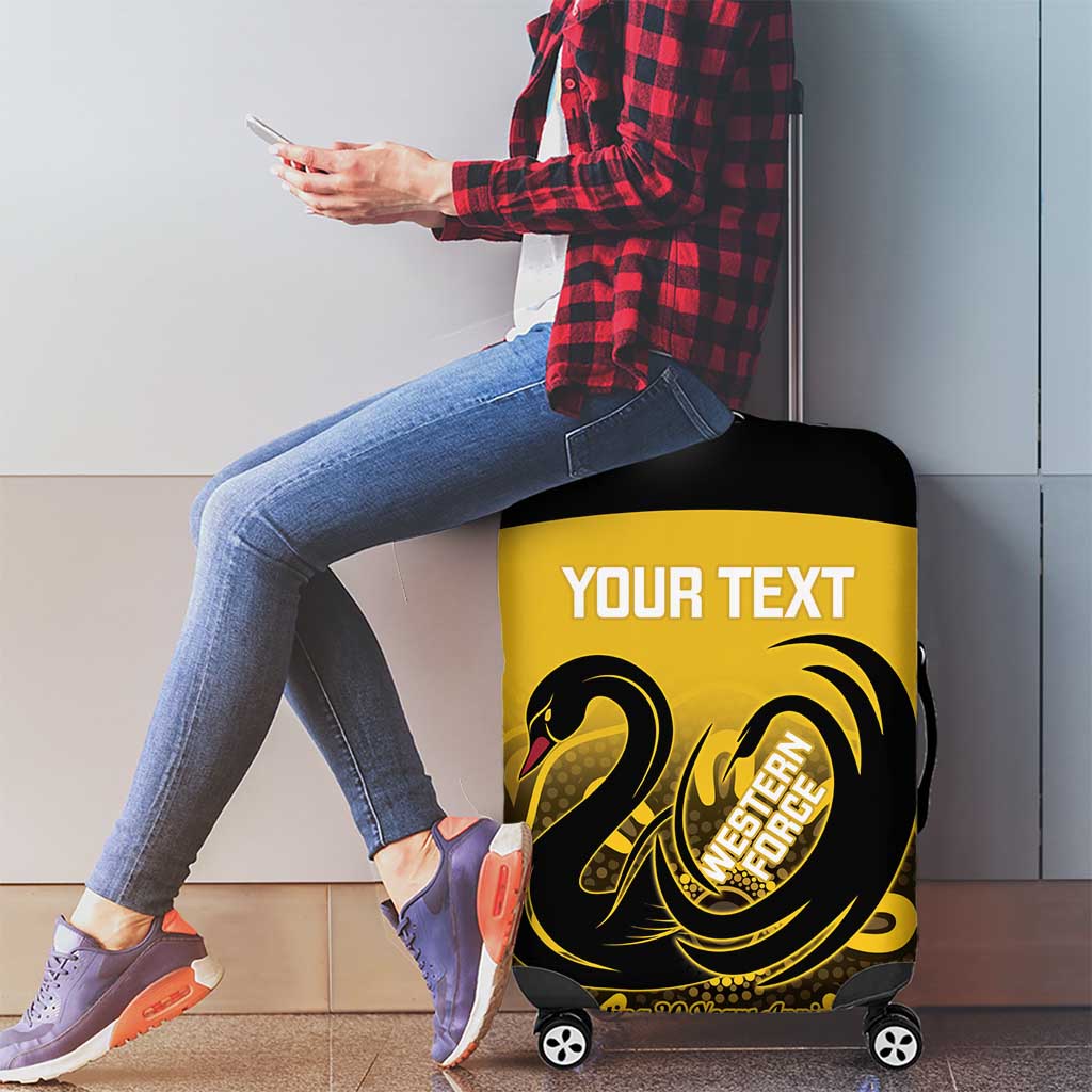 Custom Australia Western Force Luggage Cover 20 Years Anniversary Aboriginal Yellow Version
