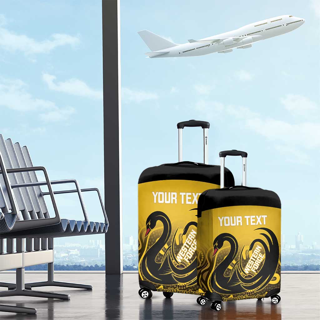 Custom Australia Western Force Luggage Cover 20 Years Anniversary Aboriginal Yellow Version