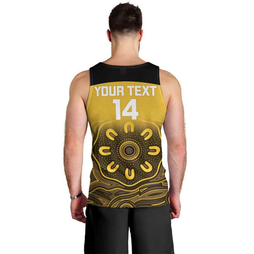 Custom Australia Western Force Men Tank Top 20 Years Anniversary Aboriginal Yellow Version