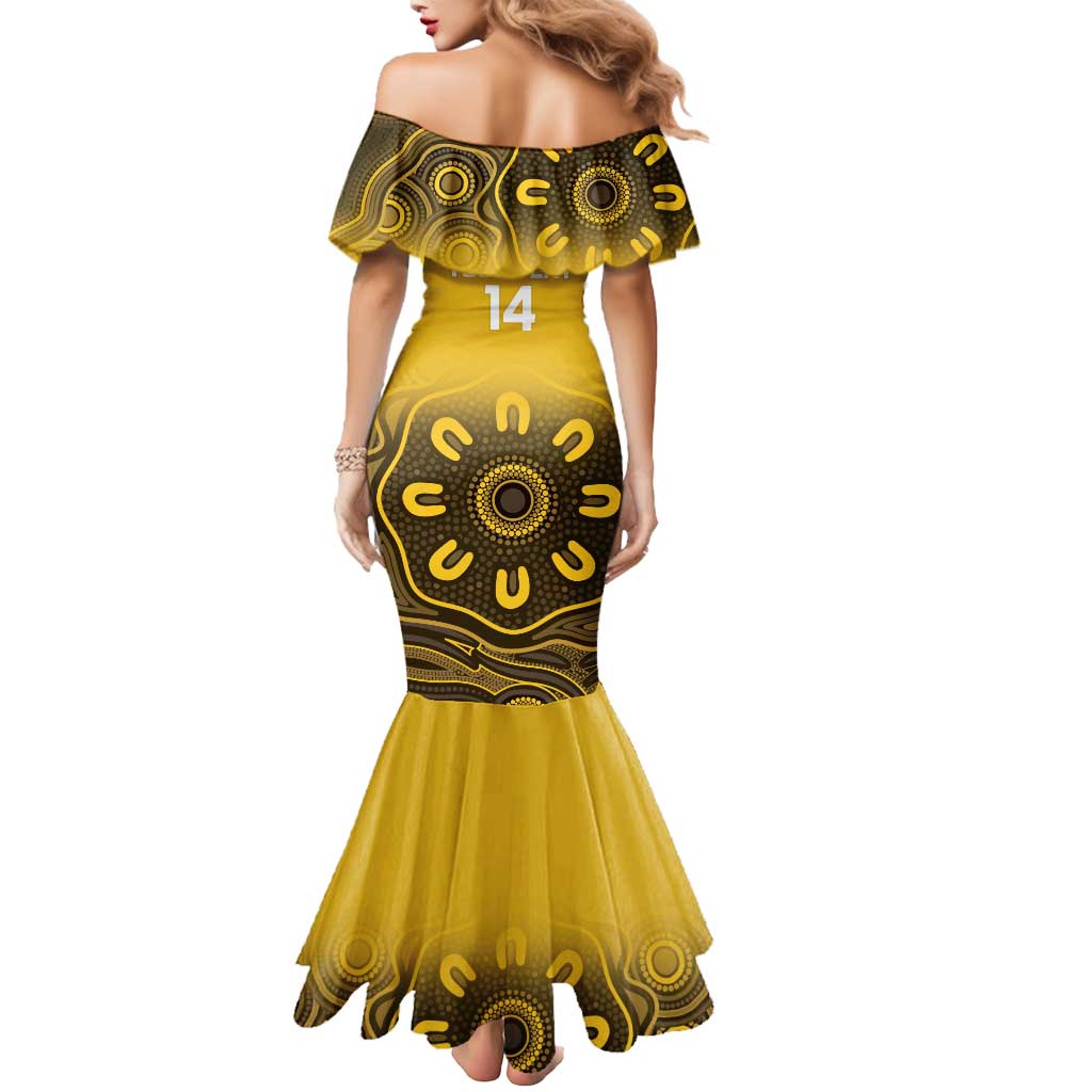 Custom Australia Western Force Mermaid Dress 20 Years Anniversary Aboriginal Yellow Version