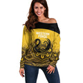 Custom Australia Western Force Off Shoulder Sweater 20 Years Anniversary Aboriginal Yellow Version