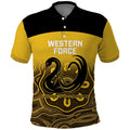 Custom Australia Western Force Polo Shirt 20 Years Anniversary Aboriginal Yellow Version