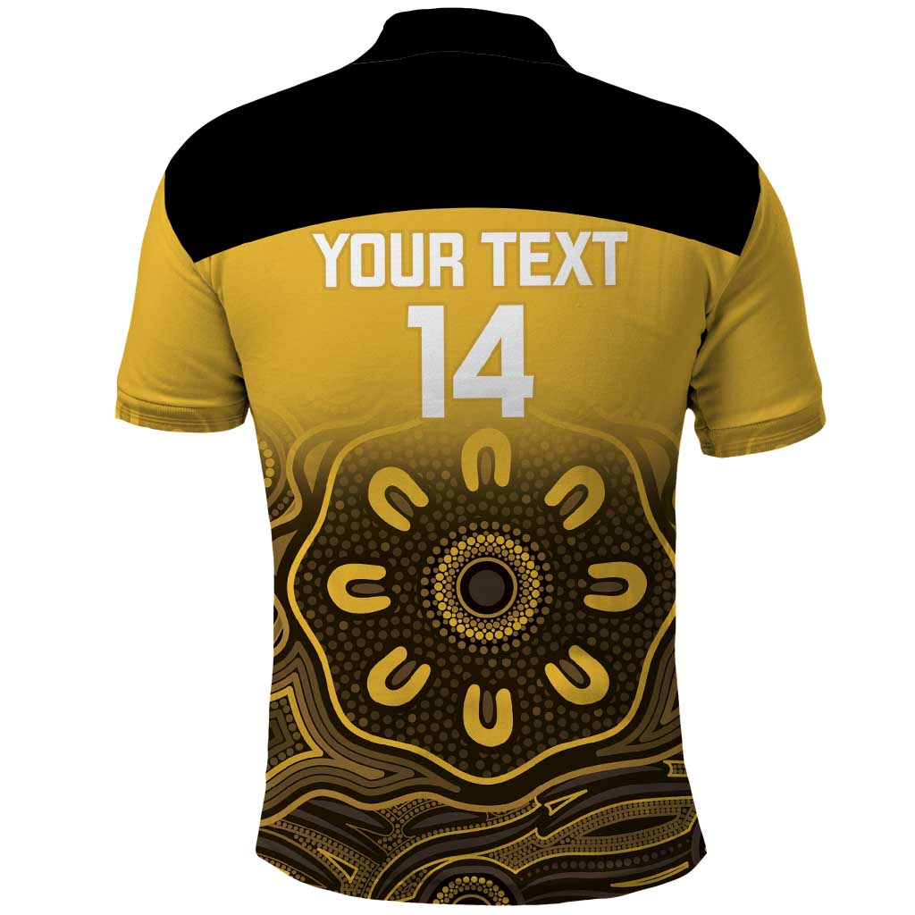 Custom Australia Western Force Polo Shirt 20 Years Anniversary Aboriginal Yellow Version
