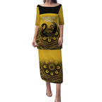 Custom Australia Western Force Puletasi 20 Years Anniversary Aboriginal Yellow Version