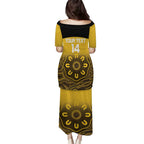Custom Australia Western Force Puletasi 20 Years Anniversary Aboriginal Yellow Version