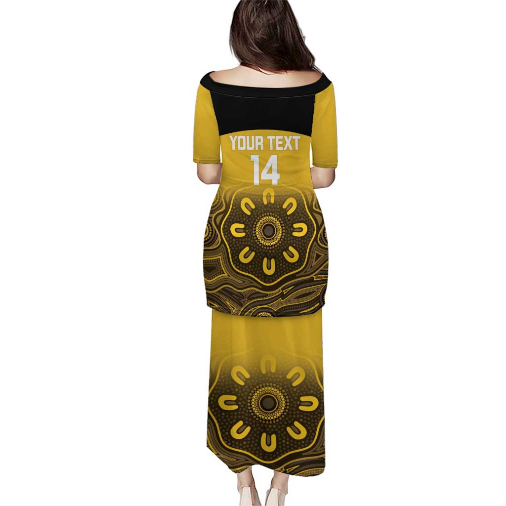 Custom Australia Western Force Puletasi 20 Years Anniversary Aboriginal Yellow Version