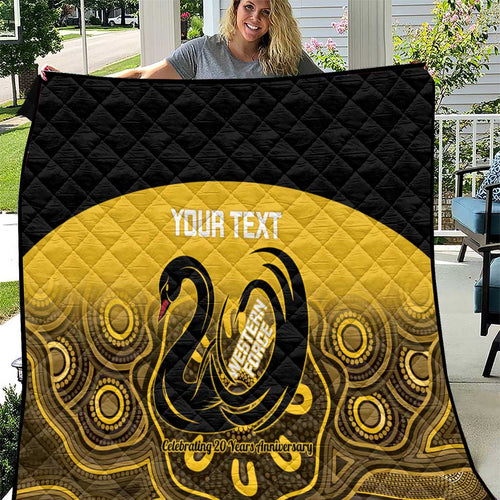 Custom Australia Western Force Quilt 20 Years Anniversary Aboriginal Yellow Version