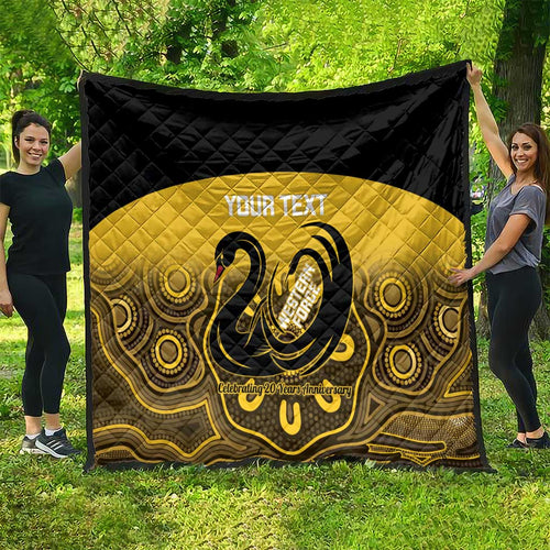 Custom Australia Western Force Quilt 20 Years Anniversary Aboriginal Yellow Version
