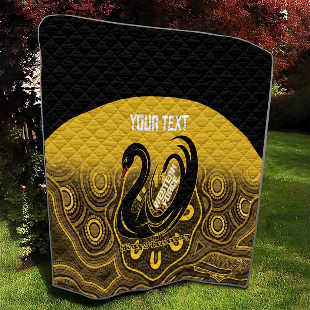 Custom Australia Western Force Quilt 20 Years Anniversary Aboriginal Yellow Version