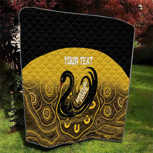 Custom Australia Western Force Quilt 20 Years Anniversary Aboriginal Yellow Version