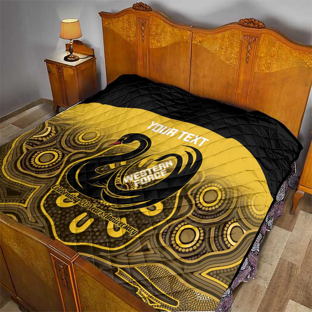 Custom Australia Western Force Quilt 20 Years Anniversary Aboriginal Yellow Version