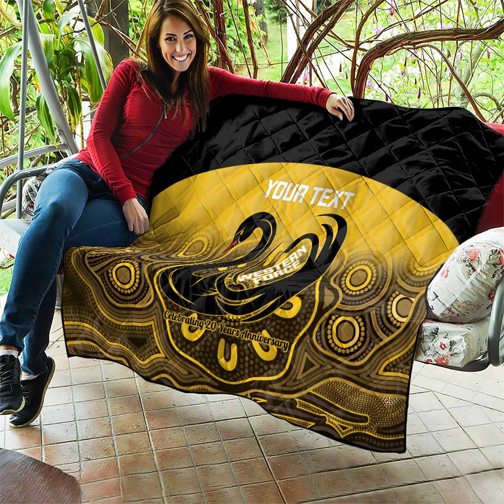 Custom Australia Western Force Quilt 20 Years Anniversary Aboriginal Yellow Version