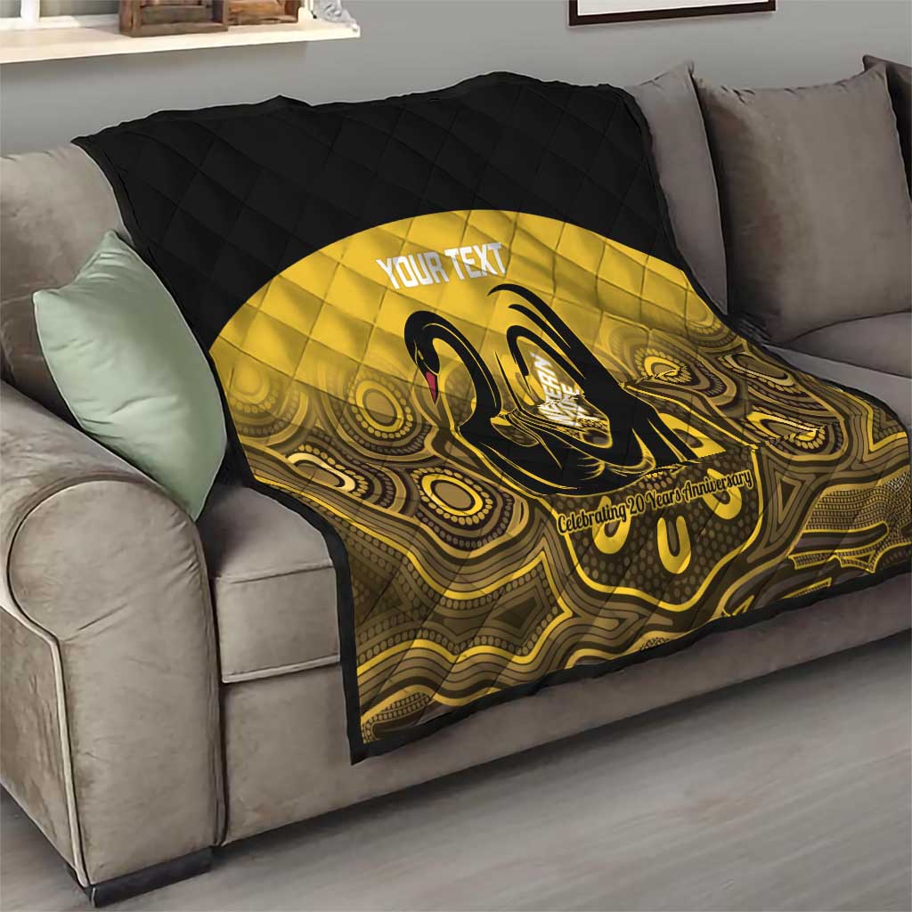 Custom Australia Western Force Quilt 20 Years Anniversary Aboriginal Yellow Version