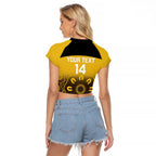 Custom Australia Western Force Raglan Cropped T Shirt 20 Years Anniversary Aboriginal Yellow Version