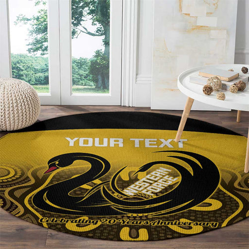 Custom Australia Western Force Round Carpet 20 Years Anniversary Aboriginal Yellow Version